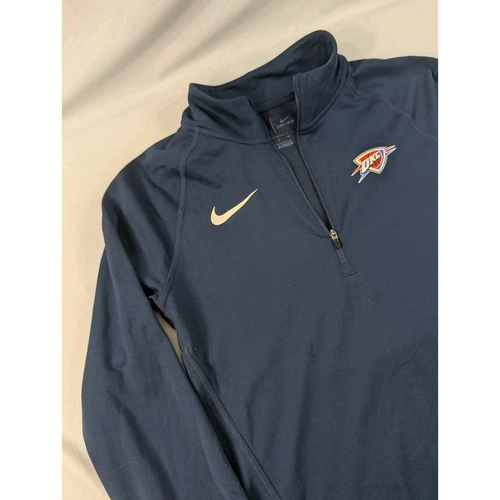 Nike Dri-FIT Quarter Zip Pullover Women's Small Blue OKC Thunder Athletic Top